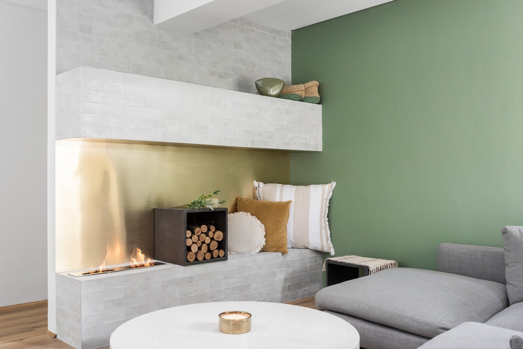 minimalist fireplace with subway tiles from amber